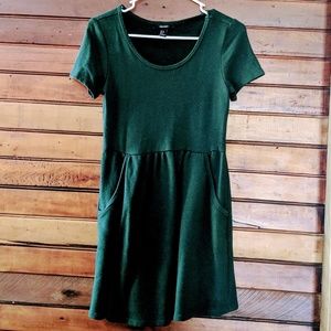 Forever 21 green sweat knit dress S